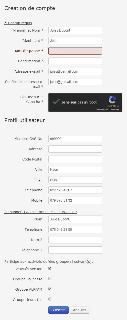 CreationCompte